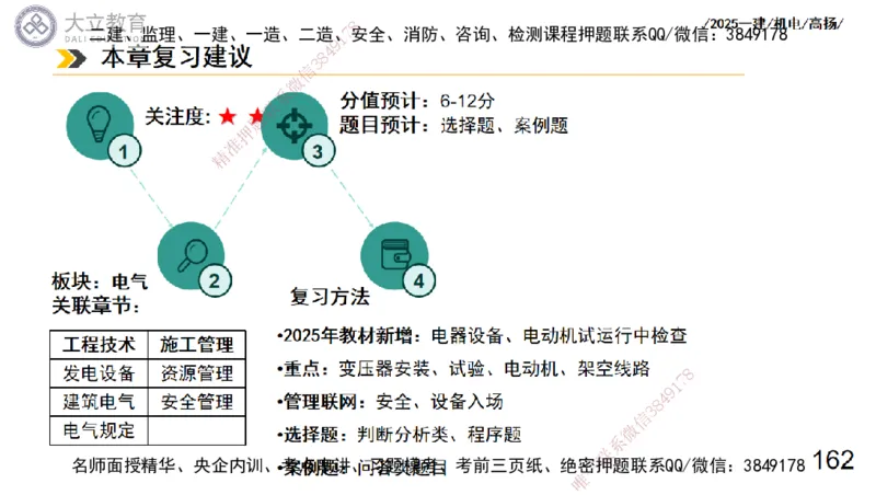 W2025一建机电-高扬-技术板块3-电气_2026年一级建造师_2026年一建机电_2025年一建机电SVIP_04-冲刺串讲✿考点强化✿小灶集训_31-机电《案例专项班》高扬DL_讲义