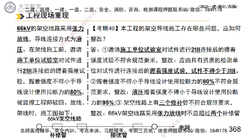 W2025一建机电-高扬-技术板块3-电气_2026年一级建造师_2026年一建机电_2025年一建机电SVIP_04-冲刺串讲✿考点强化✿小灶集训_31-机电《案例专项班》高扬DL_讲义