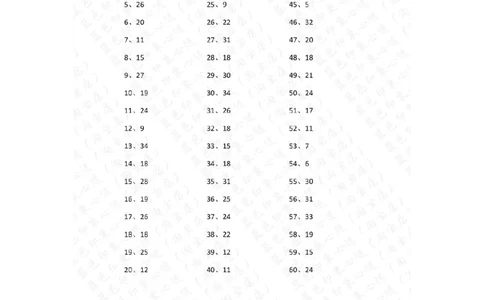 80以内减法第11~30篇答案_小学数学口算竖式脱式计算应用题一二三四五六年级上下册电_小学数学口算题库电子版（1-6）_小学数学口算一年级_口算题适合1年级(含答案）
