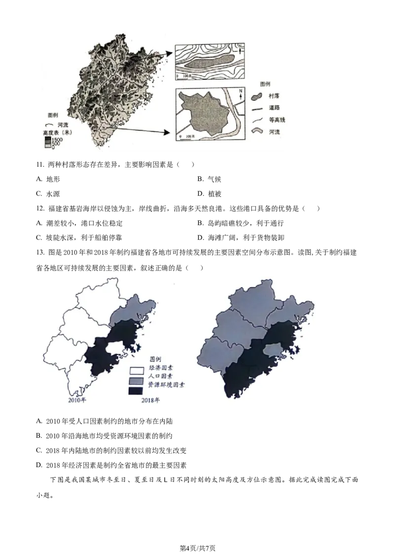 2023年高考地理试卷（天津）（空白卷）_地理历年高考真题_新&middot;Word版2008-2025&middot;高考地理真题_地理（按年份分类）2008-2025_2023&middot;地理高考真题