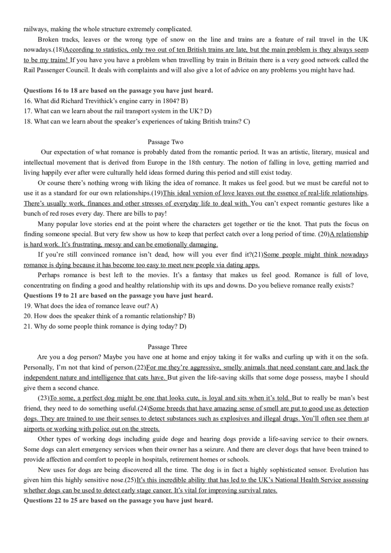 版本一四级模拟3答案解析_大学英语四级+六级_四级真题_四级密押试卷_新四级模拟卷全10套_版本一四级模拟卷_版本一四级模拟3