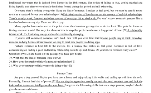 版本一四级模拟3答案解析_大学英语四级+六级_四级真题_四级密押试卷_新四级模拟卷全10套_版本一四级模拟卷_版本一四级模拟3