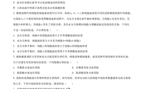 2022年高考生物试卷（全国甲卷）（空白卷）_生物历年高考真题_新&middot;Word版2008-2025&middot;高考生物真题_生物（按省份分类）2008-2025_2008-2024&middot;（四川）生物高考真题