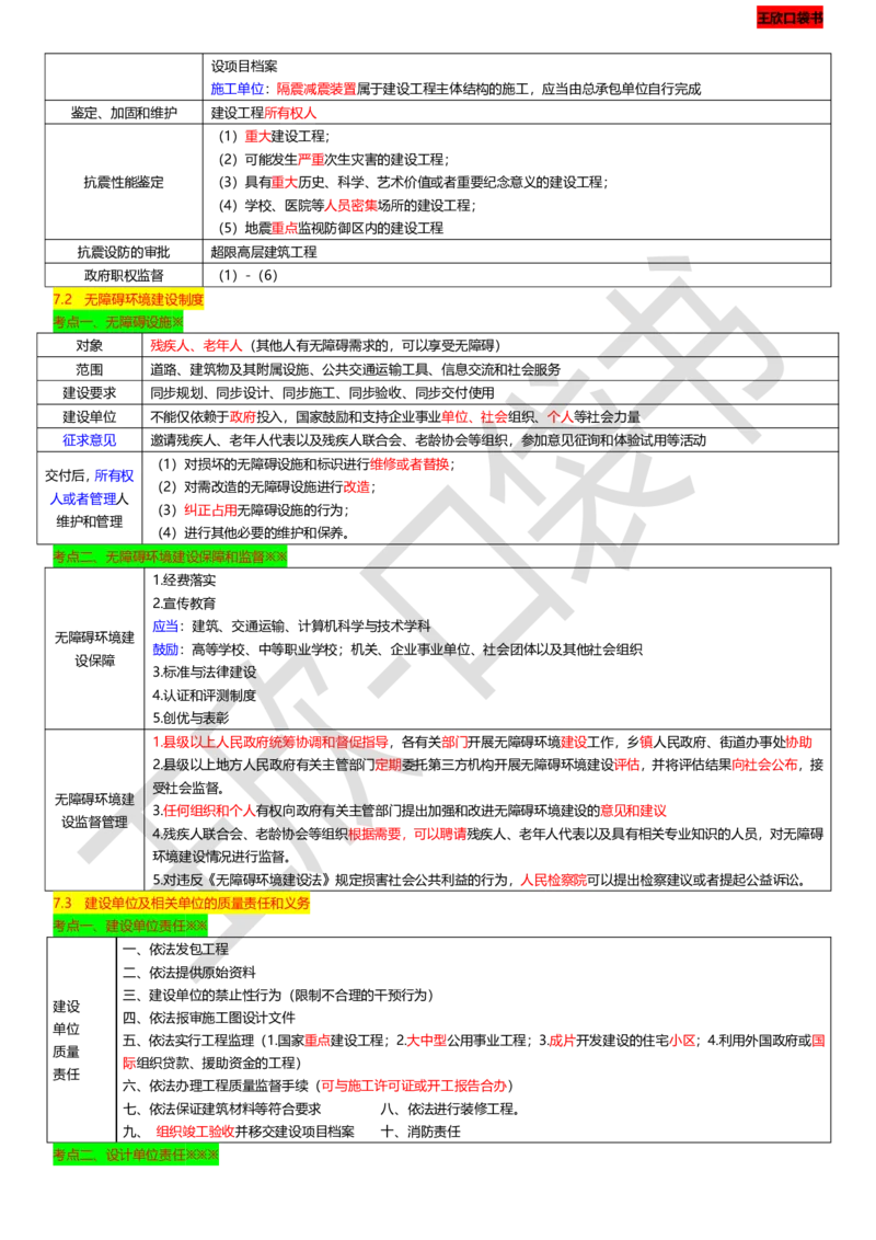 打印版（9月9日）一建-法规-王欣-临考点睛_2026年一建法规_2025年一建法规SVIP_04-冲刺串讲✿考点强化✿小灶集训_54-法规《临考点睛班》王欣KL_讲义