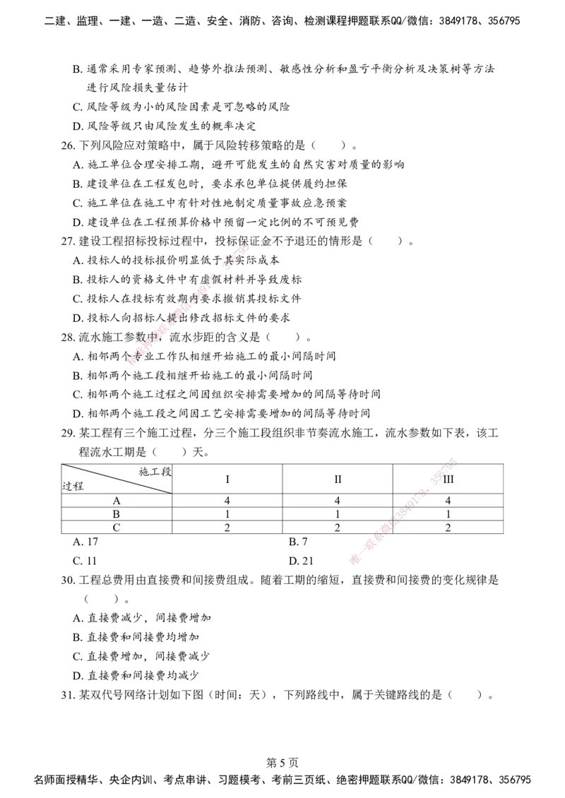 管理-考前模拟卷（B）_2026年一级建造师_2026年一建管理_2025年一建管理SVIP_05-考前密训✿央企特训✿机构普押_03-管理《考前模拟AB卷》DL