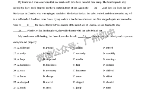 2025年广州大学附属中学联盟中考一模英语试题_广州九上月考+期中+期末+一模二模+中考真题_广州2025年中考一模_广大附联盟中考一模全科试题