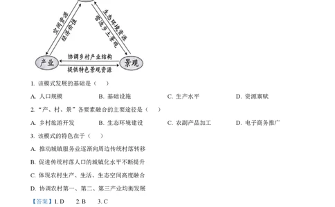 2023年高考地理试卷（湖北）（解析卷）_地理历年高考真题_新&middot;PDF版2008-2025&middot;高考地理真题_地理（按试卷类型分类）2008-2025_自主命题卷&middot;地理（2008-2025）_湖北自主命题&middot;地理（2021-2025）