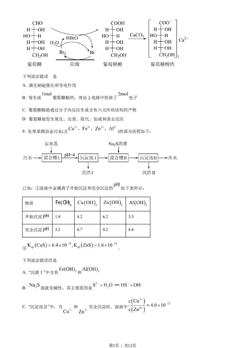 2023年高考化学试卷（湖南）（空白卷）_历年高考真题合集_化学历年高考真题_新&middot;Word版2008-2025&middot;高考化学真题_化学（按年份分类）2008-2025_2023&middot;高考化学真题