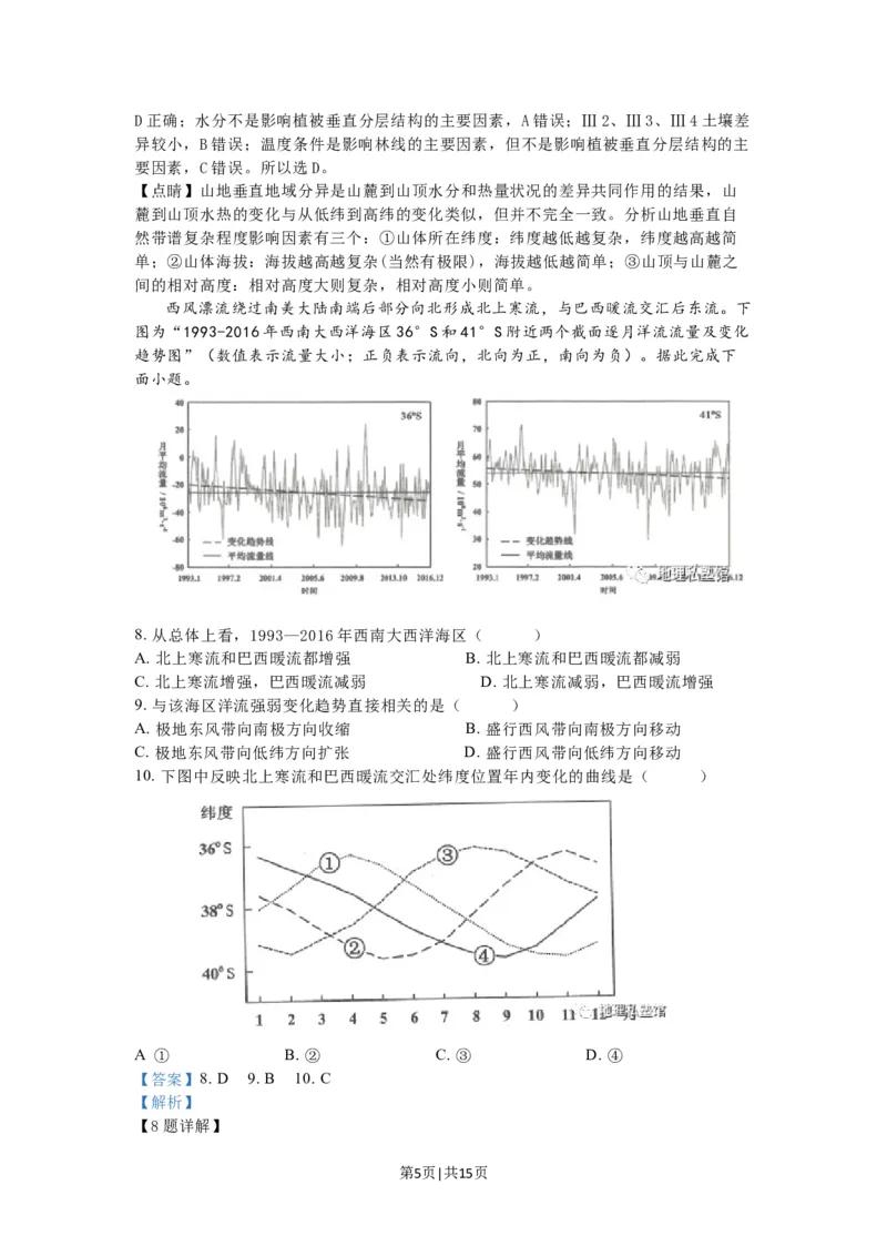 2023年高考地理试卷（江苏）（解析卷）_地理历年高考真题_新&middot;Word版2008-2025&middot;高考地理真题_地理（按试卷类型分类）2008-2025_自主命题卷&middot;地理（2008-2025）_江苏自主命题&middot;地理（2008-2025）