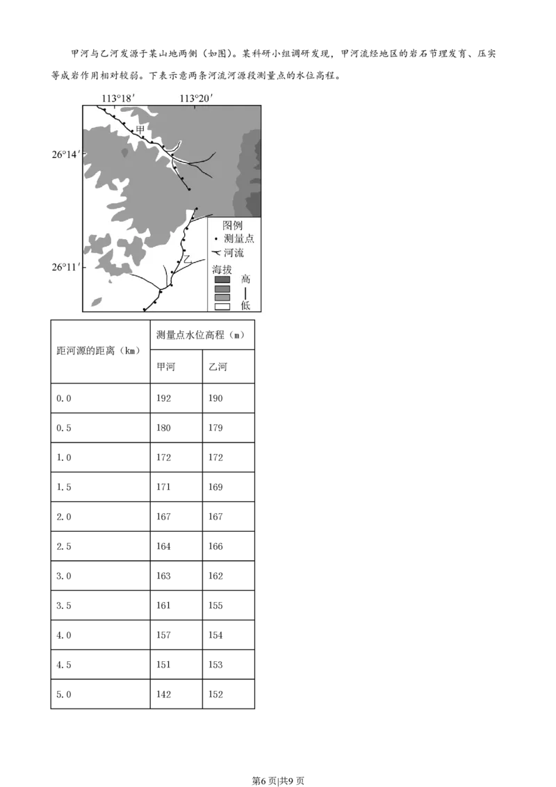 2023年高考地理试卷（湖南）（空白卷）_地理历年高考真题_新&middot;PDF版2008-2025&middot;高考地理真题_地理（按试卷类型分类）2008-2025_自主命题卷&middot;地理（2008-2025）_湖南自主命题&middot;地理（2021-2025）