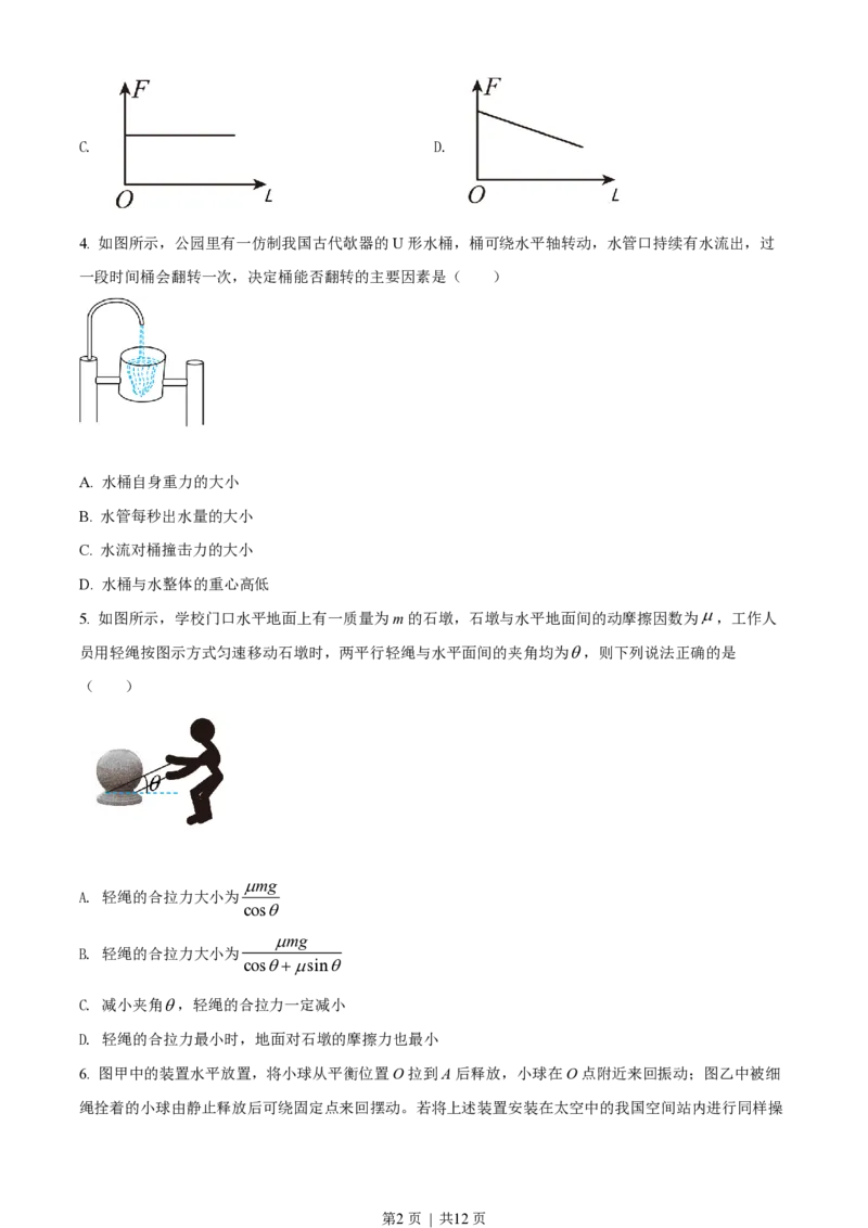 2022年高考物理试卷（浙江）（1月）（空白卷）_物理历年高考真题_新&middot;PDF版2008-2025&middot;高考物理真题_物理（按试卷类型分类）2008-2025_自主命题卷&middot;物理（2008-2025）