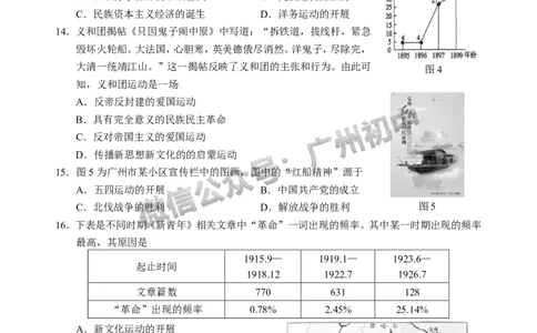 2024黄埔区中考一模历史试题_广州九上月考+期中+期末+一模二模+中考真题_广州2024年中考一模_黄埔区
