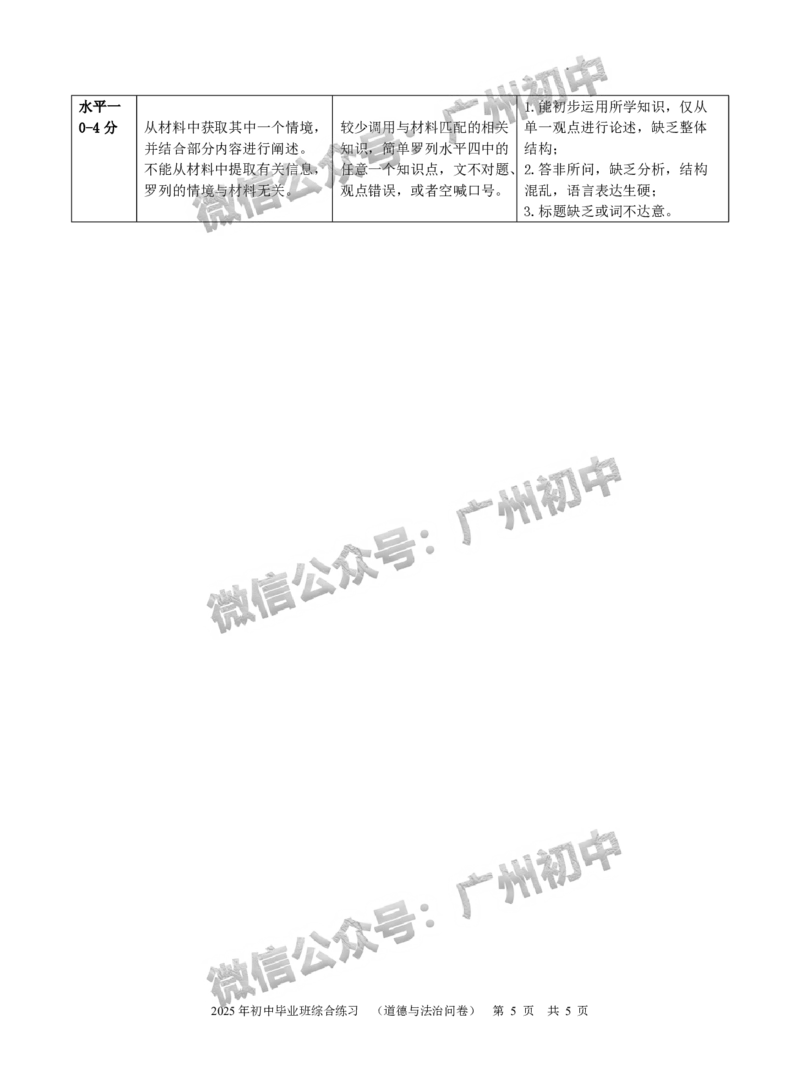 2025从化区中考二模道德与法治试题（参考答案）_广州九上月考+期中+期末+一模二模+中考真题_2025中考二模