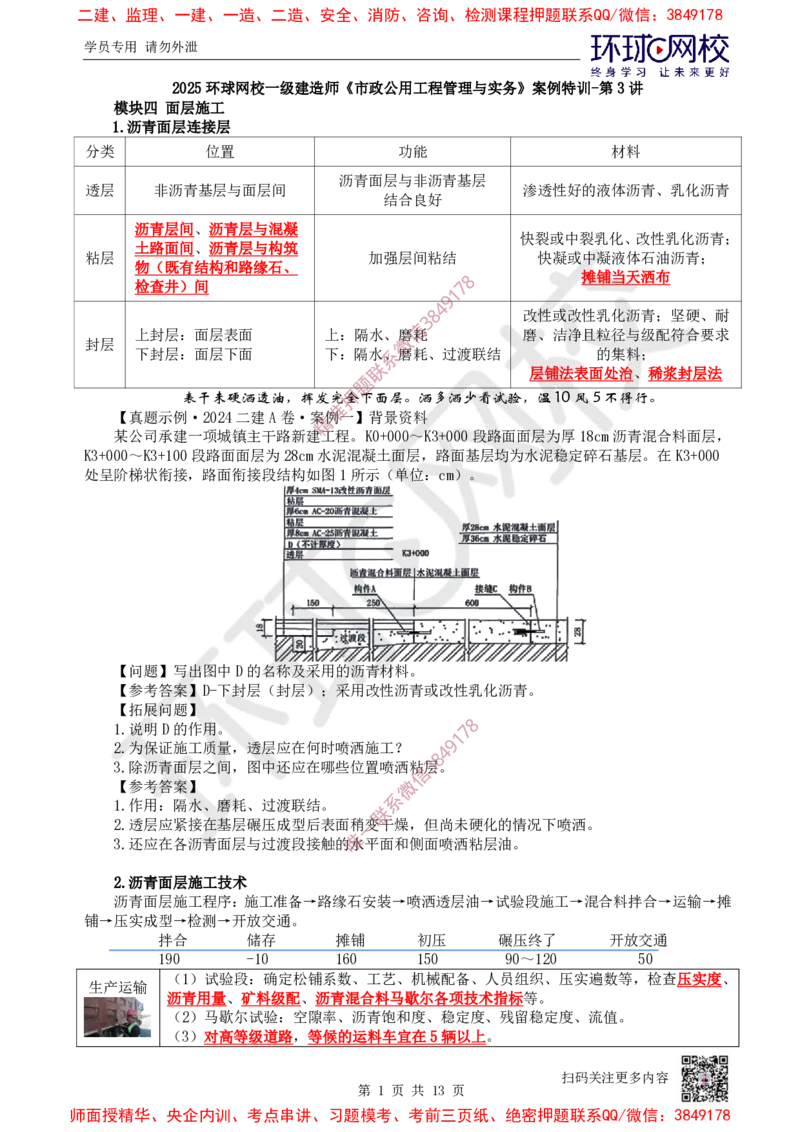03.2025一建市政案例特训-第3讲-道路（2）_2026年一级建造师_2026年一建市政_2025年一建市政SVIP_04-冲刺串讲✿考点强化✿小灶集训_21-市政《案例特训班》李莹HQ
