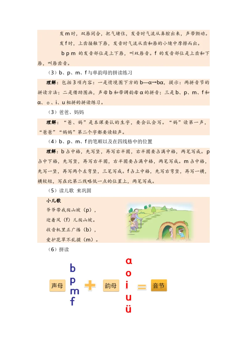 第二单元（知识清单）（统编版）_一年级语文上册（统编版）_单元知识复习专项_2024版