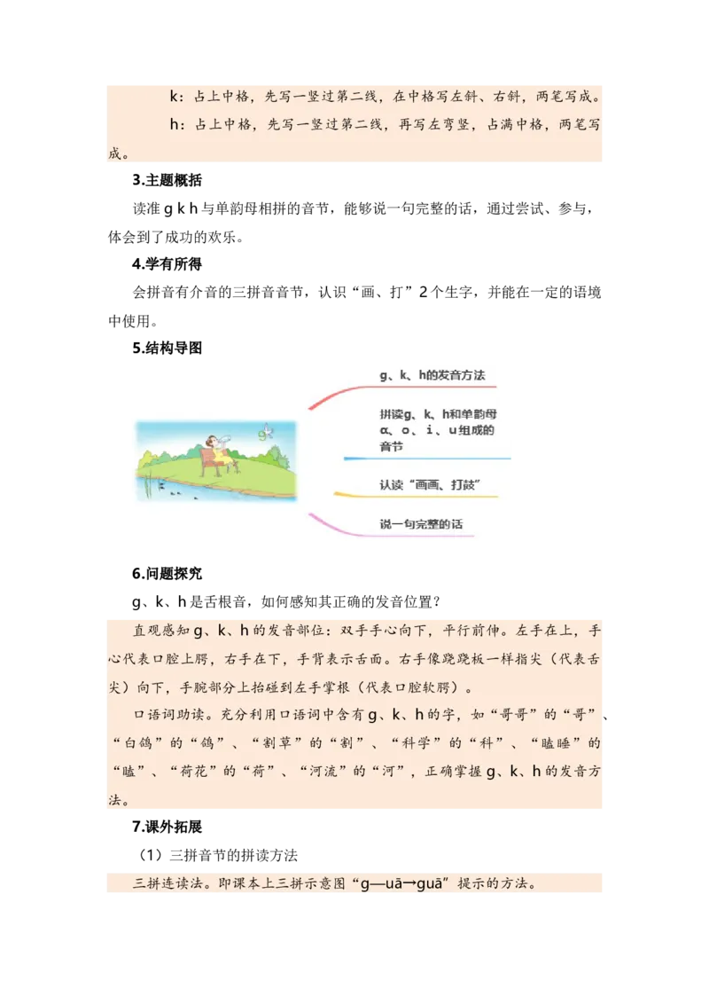 第二单元（知识清单）（统编版）_一年级语文上册（统编版）_单元知识复习专项_2024版