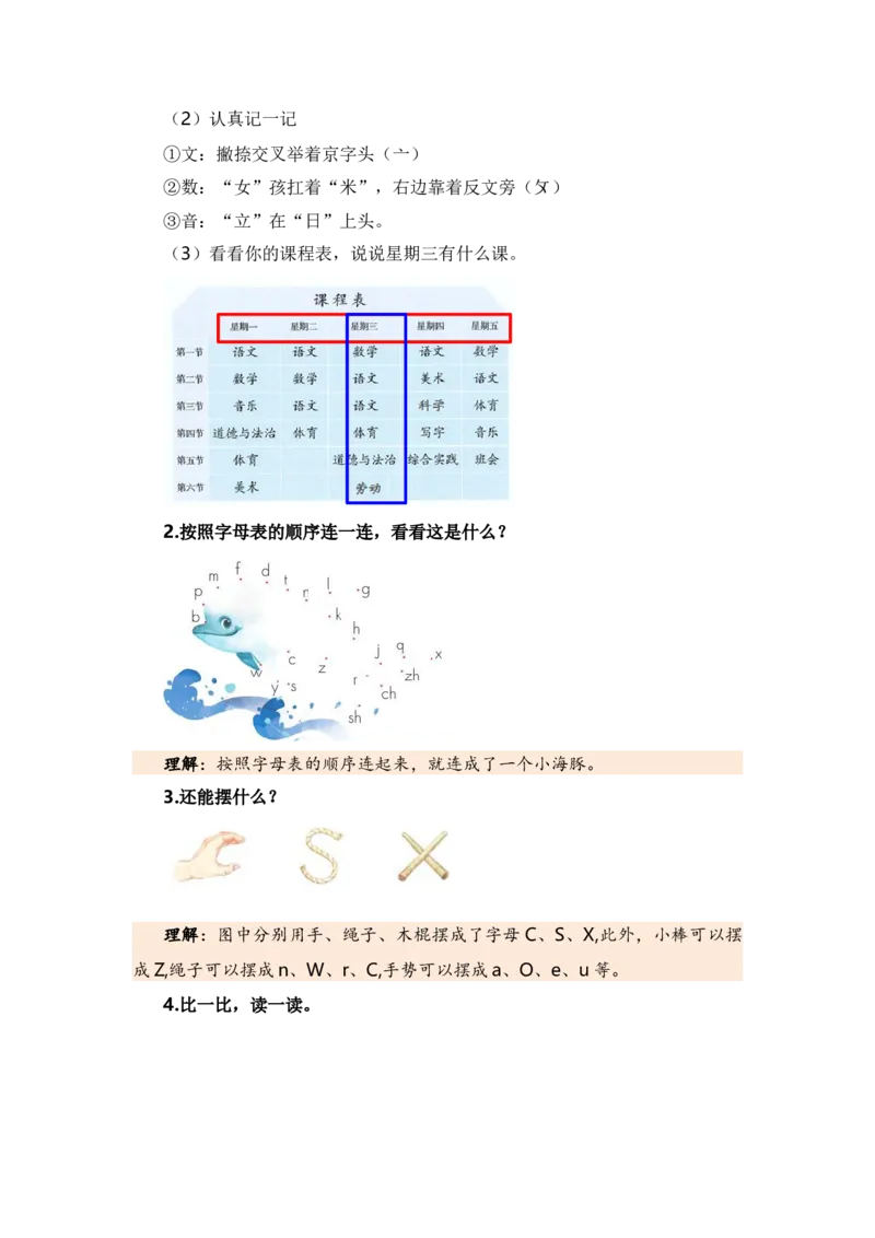 第二单元（知识清单）（统编版）_一年级语文上册（统编版）_单元知识复习专项_2024版