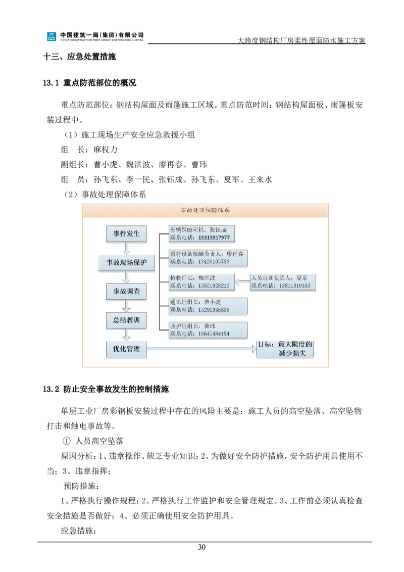 三等奖-大跨度钢结构厂房柔性屋面防水施工方案-三公司_2021-2023年优秀施组方案_施工方案_大跨度钢结构厂房柔性屋面防水施工方案