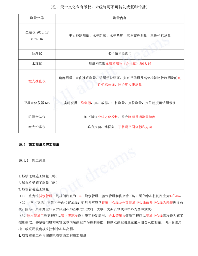 2025-92-第10章-施工测量_2026年一级建造师_2026年一建市政_2025年一建市政SVIP_02-基础精讲✿高端面授✿深度强化_10-市政《天一精讲班》潘旭、董雨佳KL_潘旭_讲义