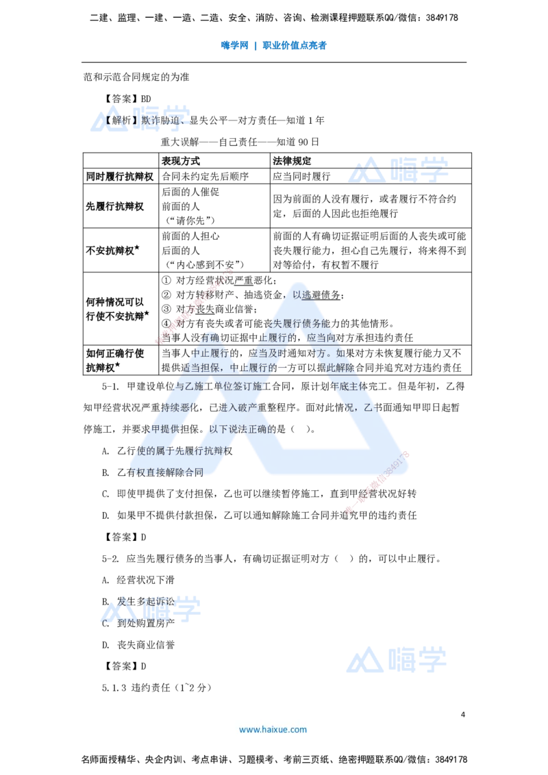 第5章（5）建设工程合同法律制度_2026年一建法规_2025年一建法规SVIP_04-冲刺串讲✿考点强化✿小灶集训_34-法规《名师冲刺特训》陈印HX_讲义