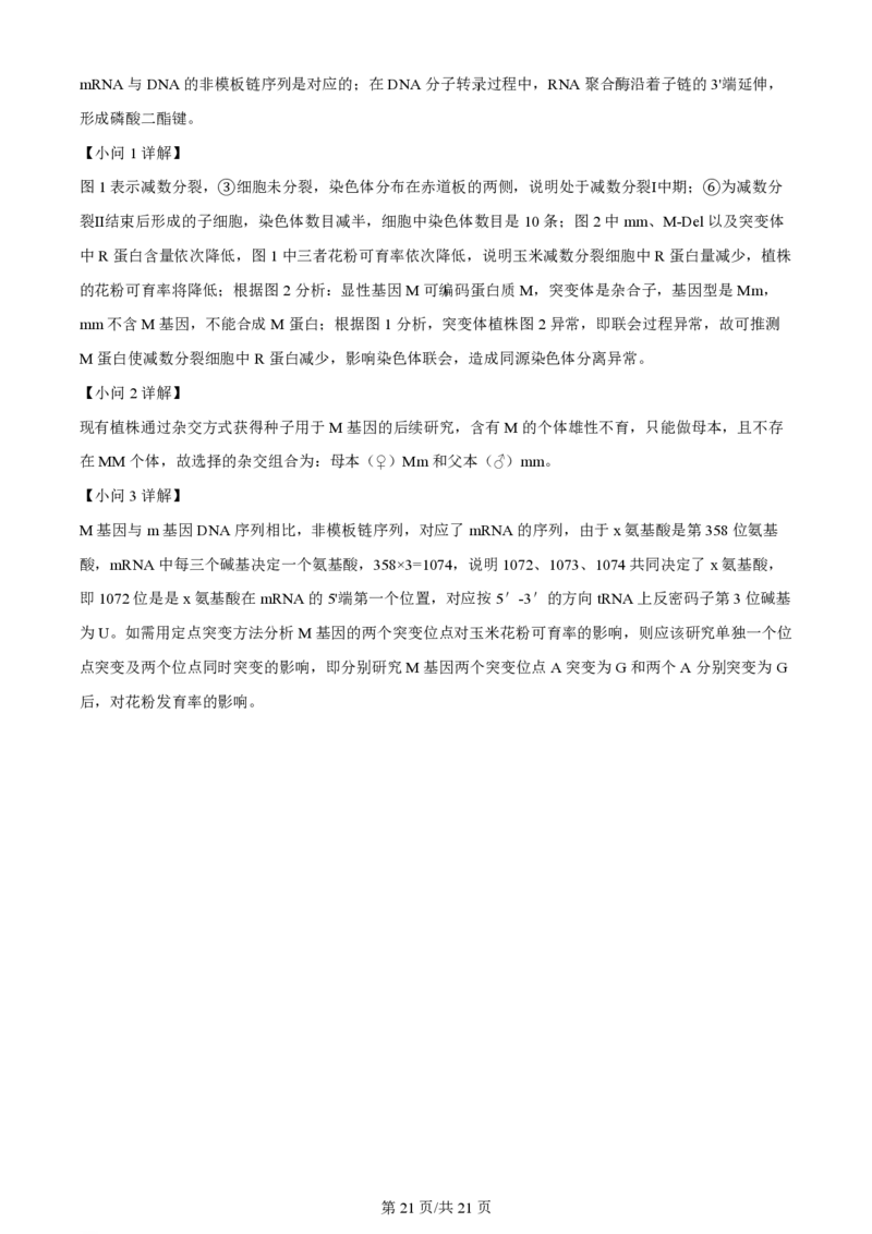 2023年高考生物试卷（重庆）（解析卷）_生物历年高考真题_新&middot;PDF版2008-2025&middot;高考生物真题_生物（按试卷类型分类）2008-2025_自主命题卷&middot;生物（2008-2025）