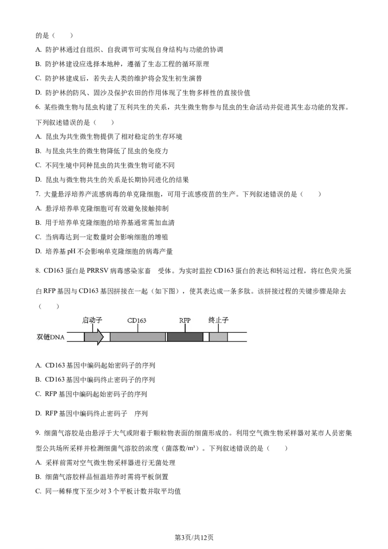 2023年高考生物试卷（辽宁）（空白卷）_生物历年高考真题_新&middot;Word版2008-2025&middot;高考生物真题_生物（按年份分类）2008-2025_2023&middot;高考生物真题