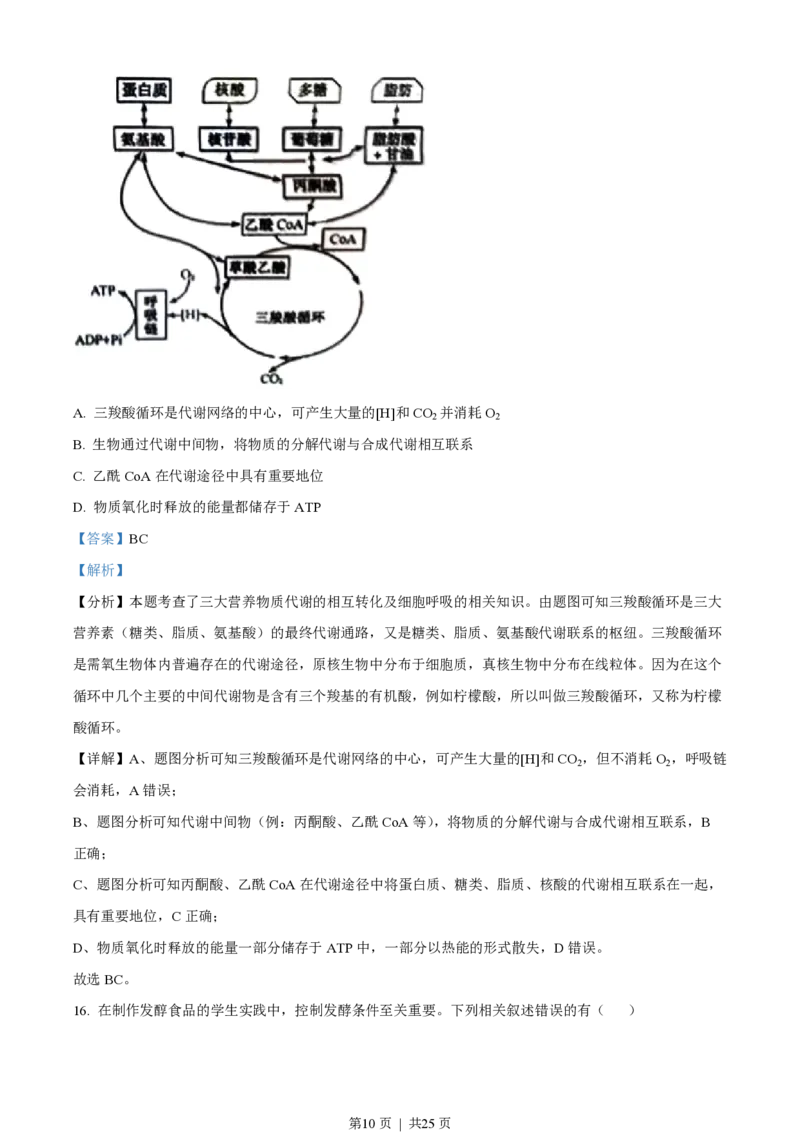 2022年高考生物试卷（江苏）（解析卷）_生物历年高考真题_新&middot;PDF版2008-2025&middot;高考生物真题_生物（按年份分类）2008-2025_2022&middot;高考生物真题