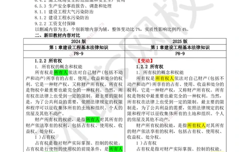 HQ-法规-25年一建新旧教材对比_2026年一建法规_2025年一建法规SVIP_01-精华文档✿电子教材✿历年真题_11-法规《新旧教材对比》HQ