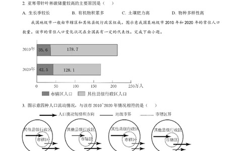 2023年高考地理试卷（山东）（空白卷）_地理历年高考真题_新&middot;PDF版2008-2025&middot;高考地理真题_地理（按年份分类）2008-2025_2023&middot;地理高考真题