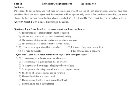 版本一四级模拟5试题_大学英语四级+六级_四级真题_四级密押试卷_新四级模拟卷全10套_版本一四级模拟卷_版本一四级模拟5