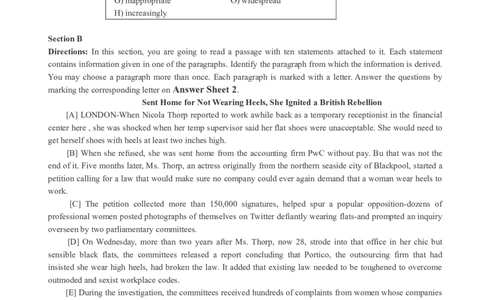 版本一四级模拟5试题_大学英语四级+六级_四级真题_四级密押试卷_新四级模拟卷全10套_版本一四级模拟卷_版本一四级模拟5