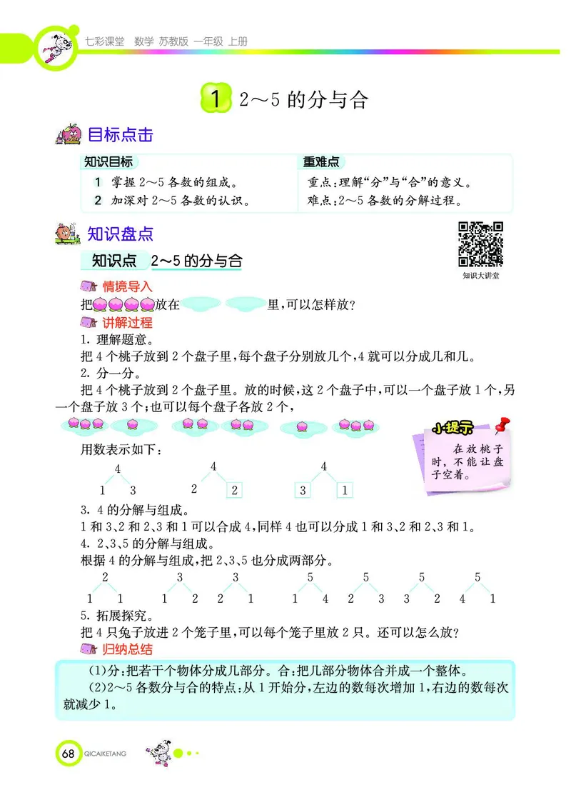 《七彩课堂》数学1年级上册（SJ）_一年级上下册资料_小学一年级学习资料-25年更新版_1-03、小学一年级数学上册_苏教版_10、电子书籍
