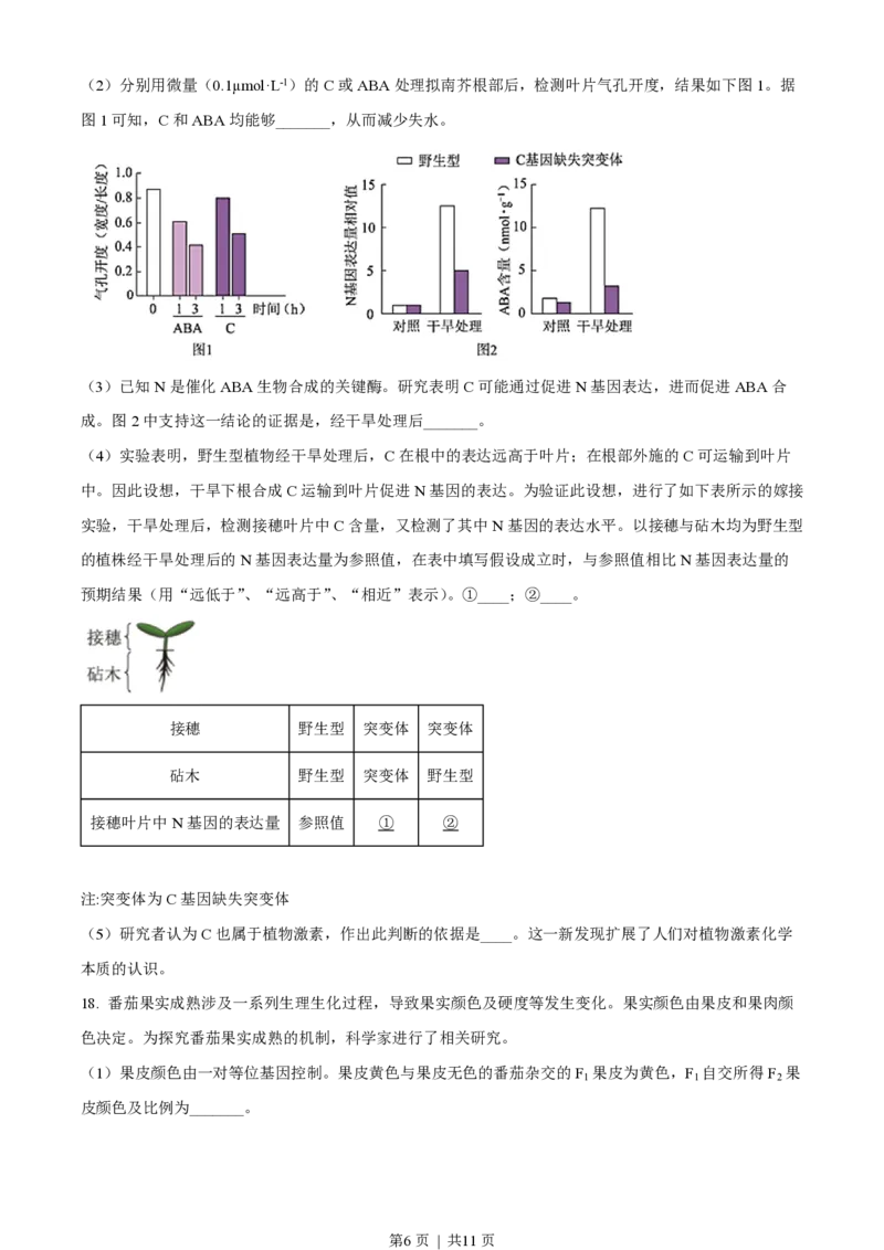 2022年高考生物试卷（北京）（空白卷）_生物历年高考真题_新&middot;PDF版2008-2025&middot;高考生物真题_生物（按试卷类型分类）2008-2025_自主命题卷&middot;生物（2008-2025）_北京自主命题&middot;生物（2008-2025）