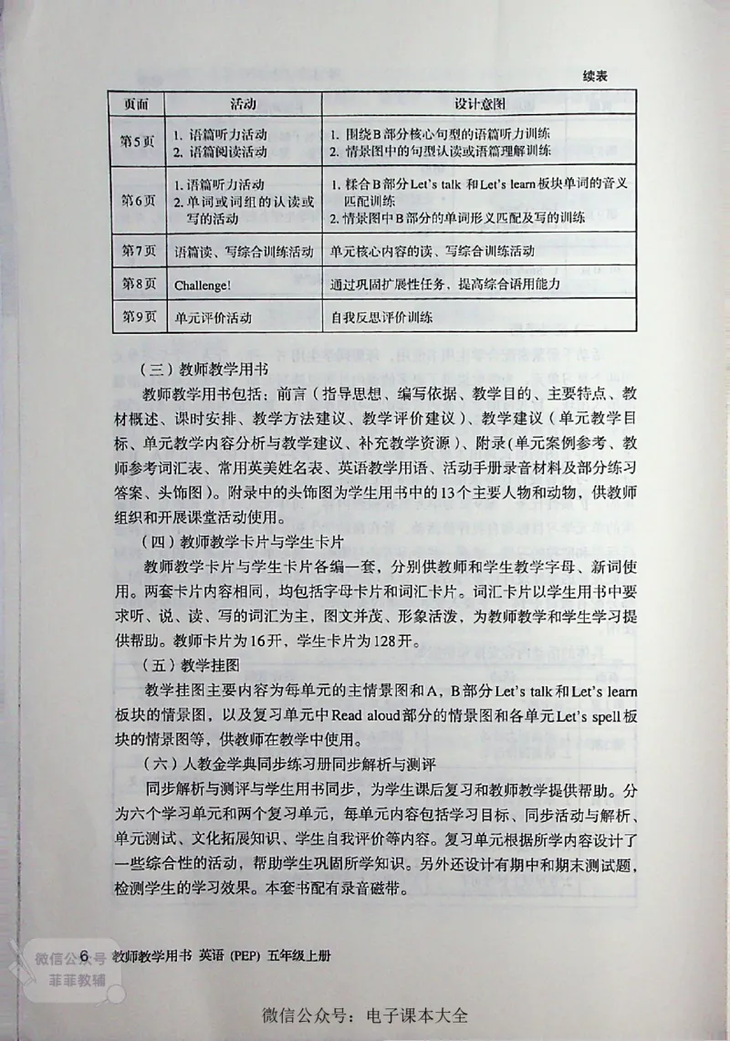 英语PEP5A教师教学用书_《教师教学用书（教参）》英语3-6年级上册（人教PEP）
