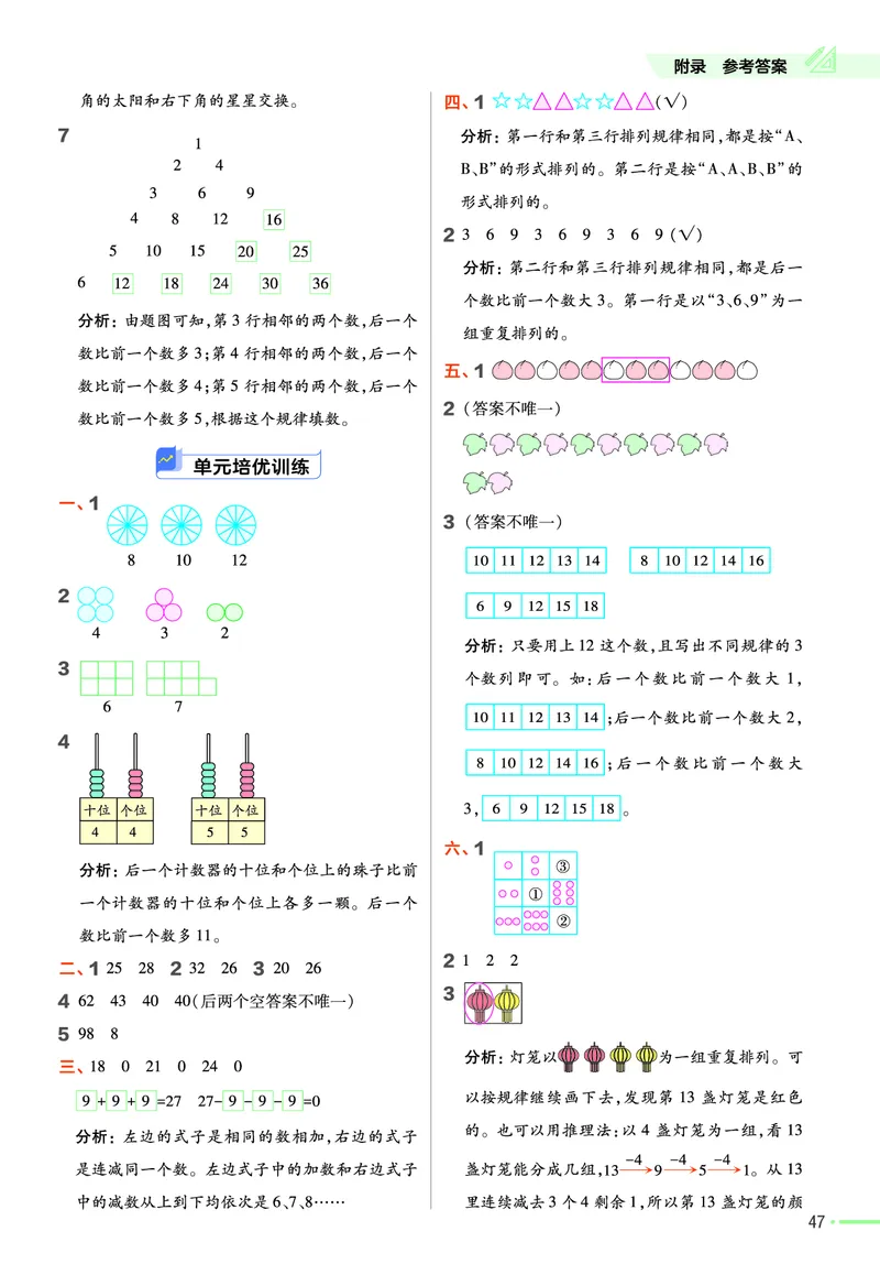 ❤23版数学（人教）一下-作业帮(3)_一年级上下册资料_小学一年级学习资料-25年更新版_1-04、小学一年级数学下册_1-4-2、练习题、作业、试题、试卷_通用_通用重点必背+专项练习