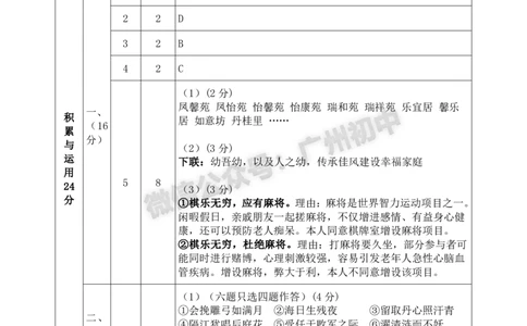2024白云区中考一模语文答案解析_广州九上月考+期中+期末+一模二模+中考真题_广州2024年中考一模_白云区