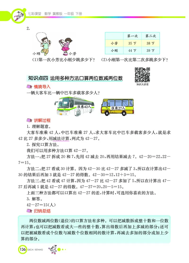 《七彩课堂》数学1年级下册（JJ）_一年级上下册资料_小学一年级学习资料-25年更新版_1-04、小学一年级数学下册_1-4-2、练习题、作业、试题、试卷_冀教版_电子册类