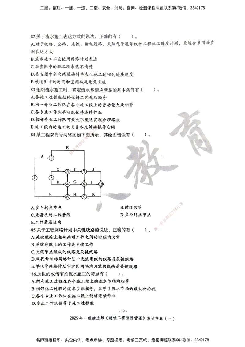 管理密卷_2026年一级建造师_2026年一建管理_2025年一建管理SVIP_04-冲刺串讲✿考点强化✿小灶集训_29-管理《考前集训班》陈晨XT_--配套讲义--