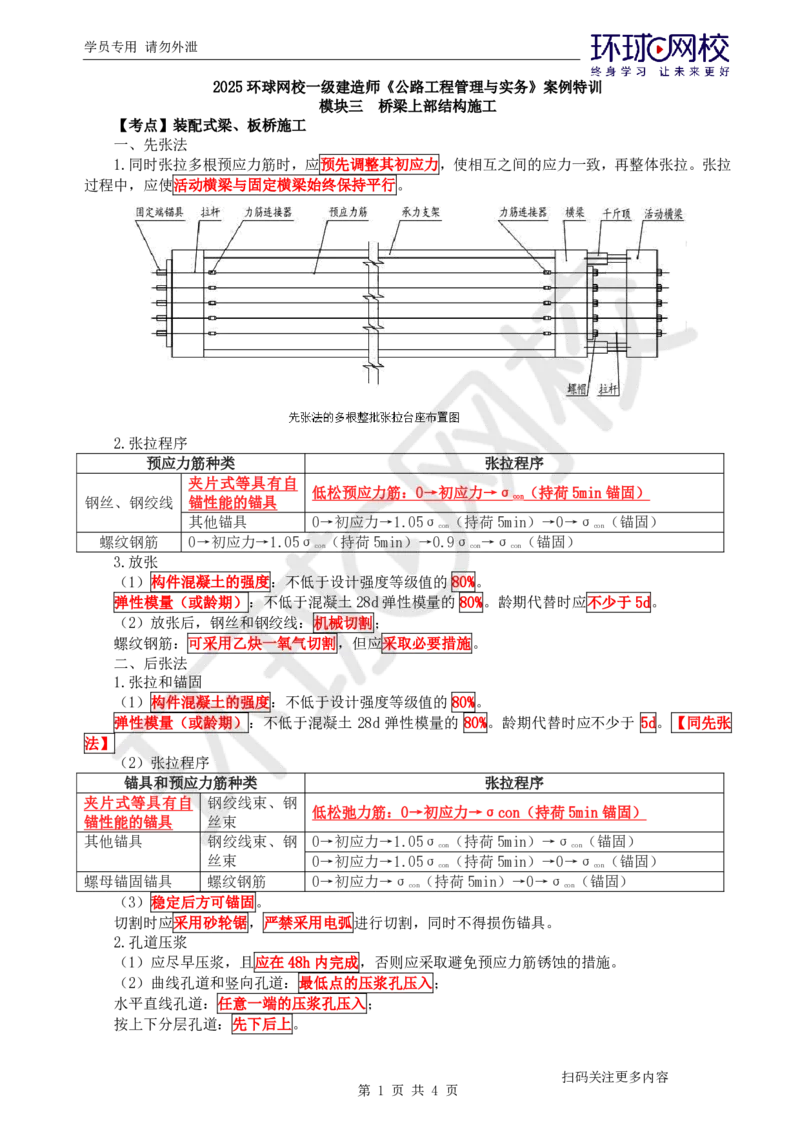 第9讲-专题三桥梁工程（2）_2026年一级建造师_2026年一建公路_2025年一建公路SVIP_04-冲刺串讲✿考点强化✿小灶集训_07-公路《案例特训班》吴然HQ