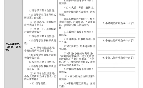 13.荷叶圆圆_一年级语文下册（统编版）_老课标资料_教案反思+导学案_表格式_2版表格式导学案_第六单元