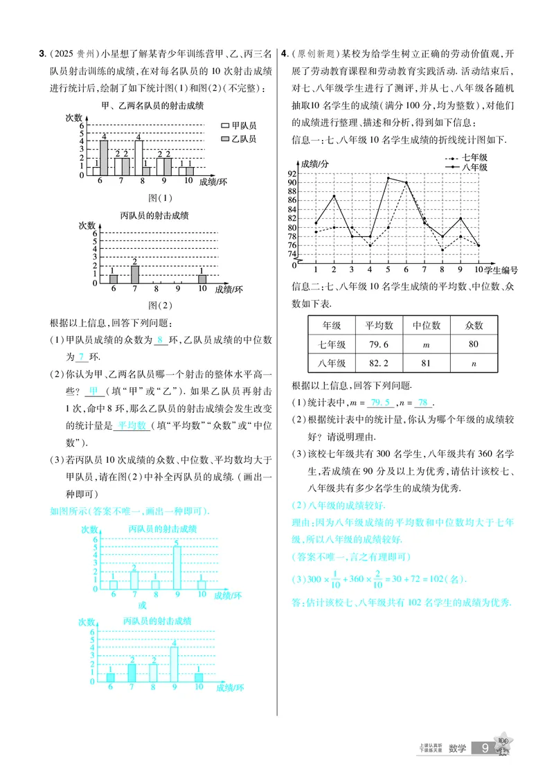2026《中考数学45套》甘肃题型速练小卷答案_45套中招_2025《中考数学45套》甘肃