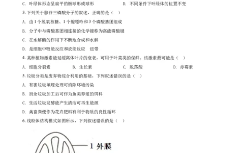 2022年高考生物试卷（浙江）1月（空白卷）_生物历年高考真题_新&middot;Word版2008-2025&middot;高考生物真题_生物（按年份分类）2008-2025_2022&middot;高考生物真题