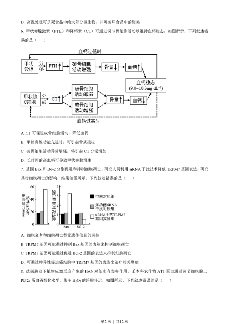 2023年高考生物试卷（湖南）（空白卷）_生物历年高考真题_新&middot;PDF版2008-2025&middot;高考生物真题_生物（按省份分类）2008-2025_2008-2025&middot;（湖南）生物高考真题