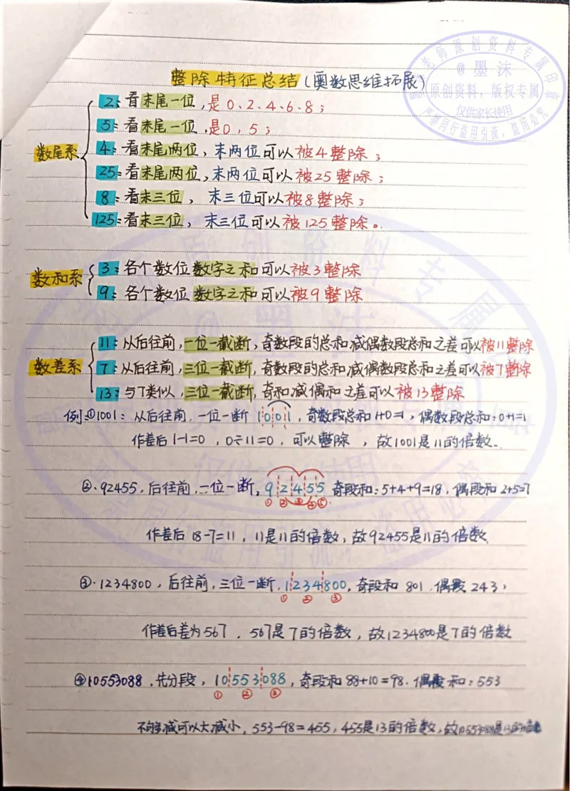 （新）四年级上册重点必背公式---手写笔记_小学全网线上同款资料