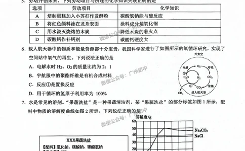 2024白云区中考一模化学试题_广州九上月考+期中+期末+一模二模+中考真题_广州2024年中考一模_白云区