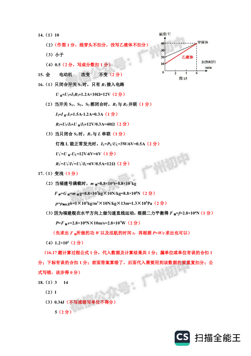 2025花都区中考二模物理（参考答案）_广州九上月考+期中+期末+一模二模+中考真题_2025中考二模