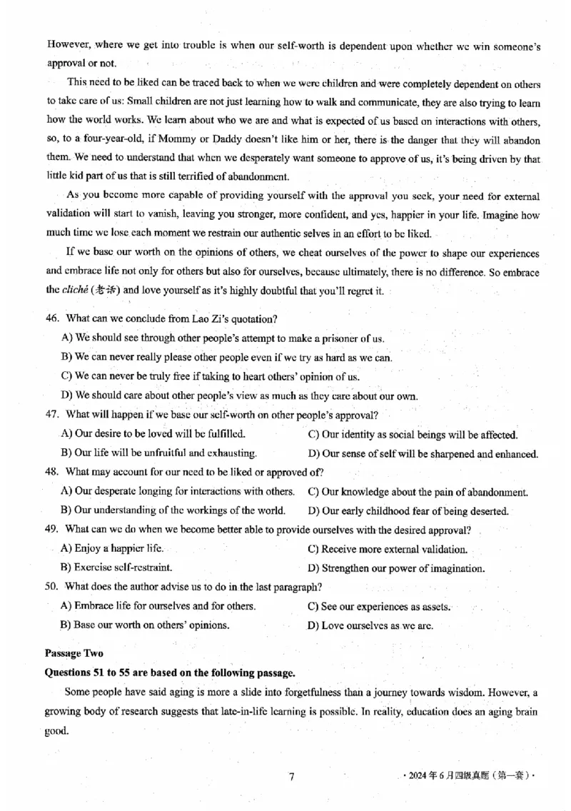 四级真题2021-2025一键打印版_大学英语四级+六级_四级真题_四级真题_赠：四级真题一键打印版