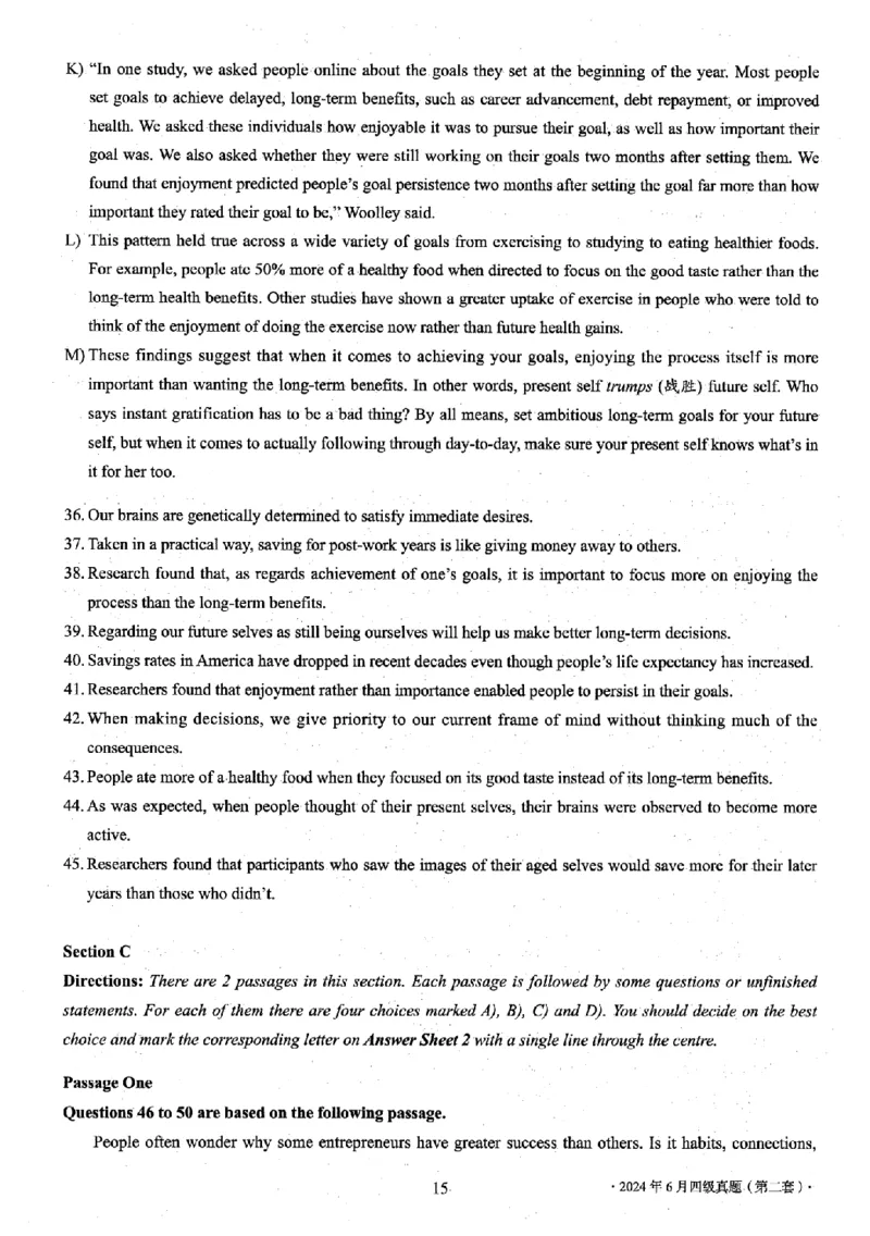 四级真题2021-2025一键打印版_大学英语四级+六级_四级真题_四级真题_赠：四级真题一键打印版