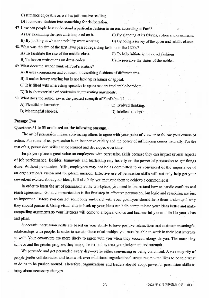 四级真题2021-2025一键打印版_大学英语四级+六级_四级真题_四级真题_赠：四级真题一键打印版