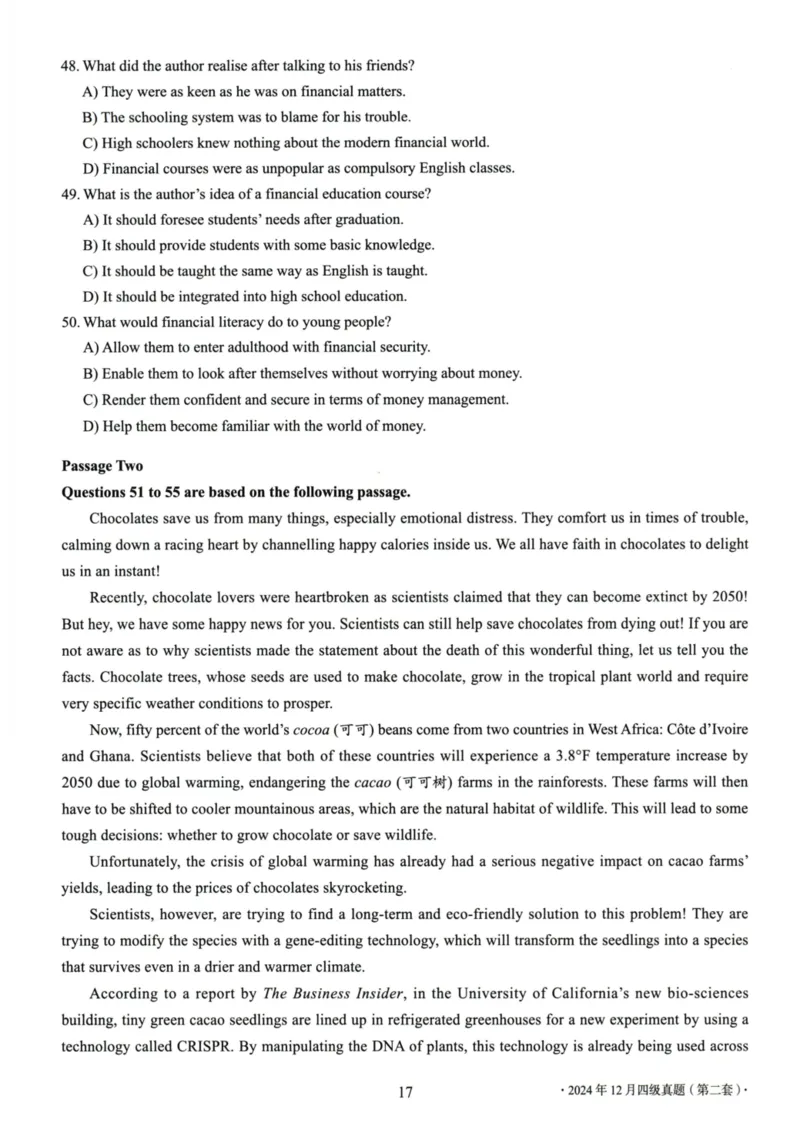 四级真题2021-2025一键打印版_大学英语四级+六级_四级真题_四级真题_赠：四级真题一键打印版
